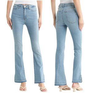 NWT FRAME Le Easy Flare Jeans Released Hem Fray Slit Size 28